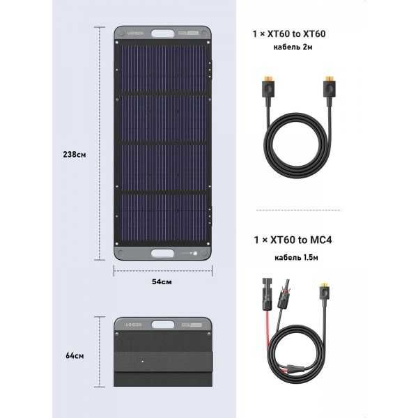 Солнечная панель UGREEN (15113) SC100 и SC200 UGREEN (15114)