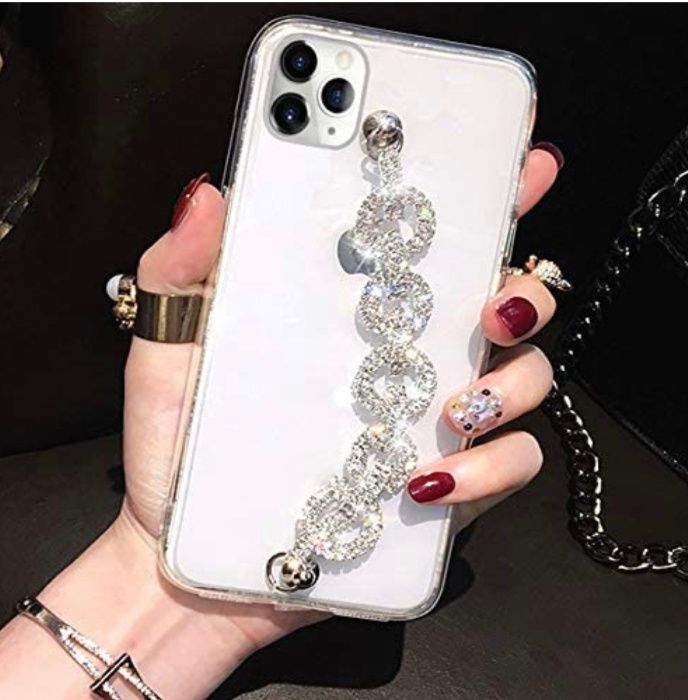 Husa cu bratara si pietricele iPhone 11, 11 Pro, 11 Pro Max, 12 Mini