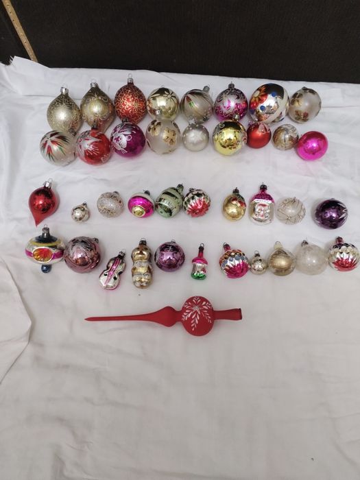 Globulețe vintage din sticlă 39 bucăți