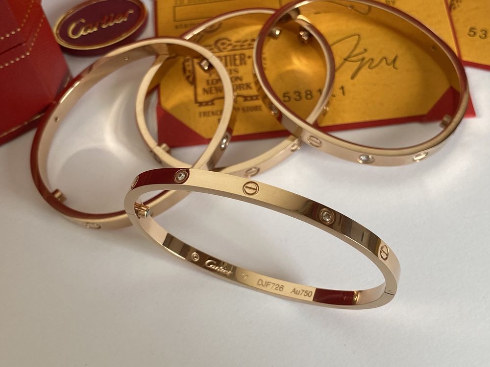 Brățară Cartier LOVE 17 Rose Gold 750 Slim cu Diamante