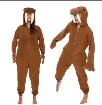 Pijama Costum Morsa Marimi M/L Maro/Gri