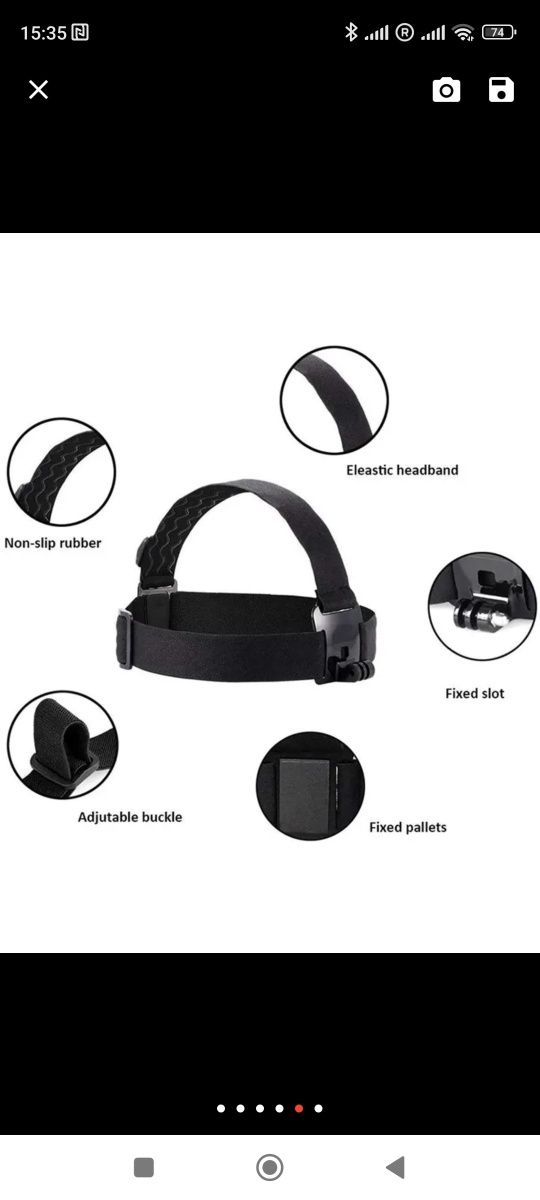 Еластична лента, стойка за глава Gopro Head strap за екшън камери