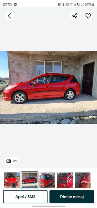 Peugeot 206 sw 1.6hdi dpf activ țeavă curata