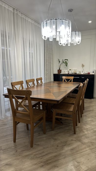 Стол 2.4м /1 м  стулья 10 штук