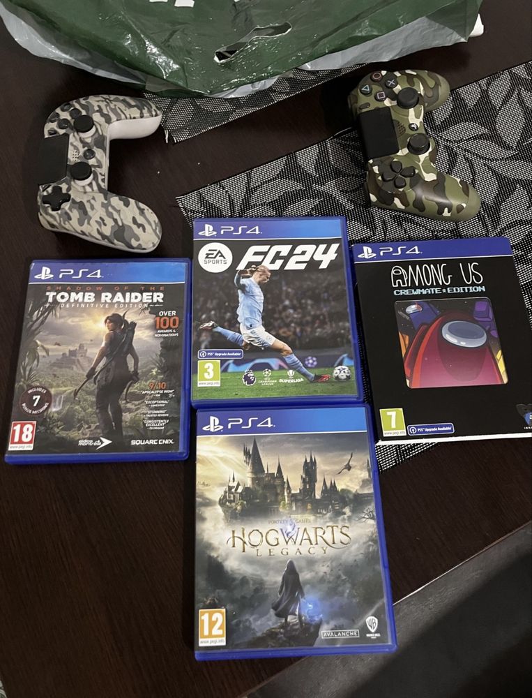 Ps4 cu 2 manete +FC24,hogwarts legacy -stare excelebta