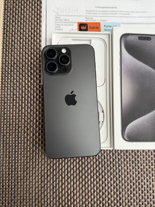 КАТО НОВ!/*ЛИЗИНГ*/ iPhone 15 Pro Max Black Titanium 256Gb 36М Гаранци