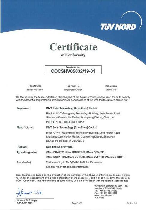 Invertor trifazat ON-GRID 5kw iMars Invt model BG5KTR
