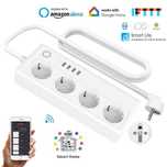 WiFi смарт разклонител 16А с 4 бр шуко, 4 USB - Smartlife, Tuya