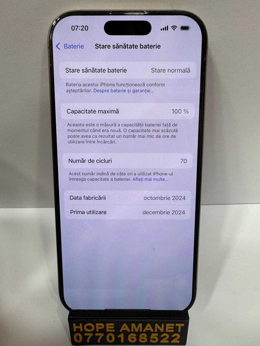 Hope Amanet P1/ iPhone 16 Pro, 128GB, 100% baterie   #34632