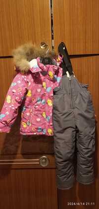 Комплекс зимний для девочки куртка комбинезон
