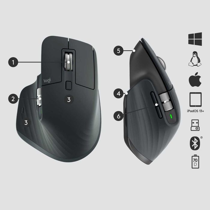 Vand mouse wireless Logitech MX Master 3, Negru Grafit