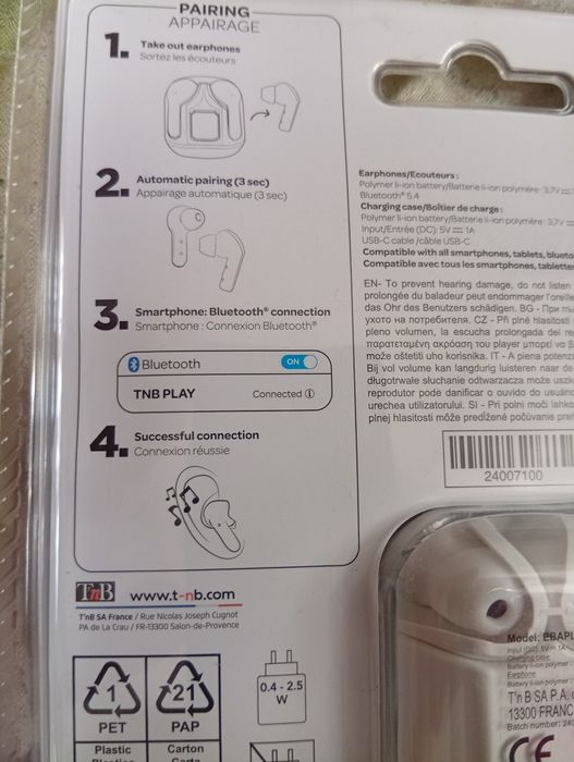 Căști bluetooth play din Anglia, noi sigilate,