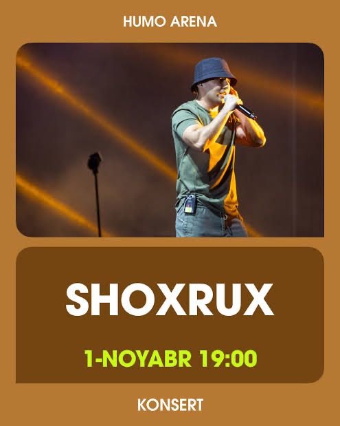 Shoxrux концерт билет fanzona