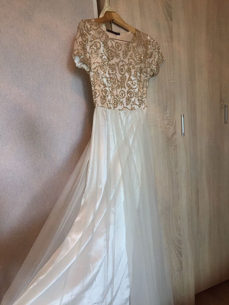 Белое Платье в пол. 10000 размер s-m