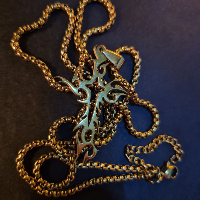 lant cu cruce din otel inoxidabil