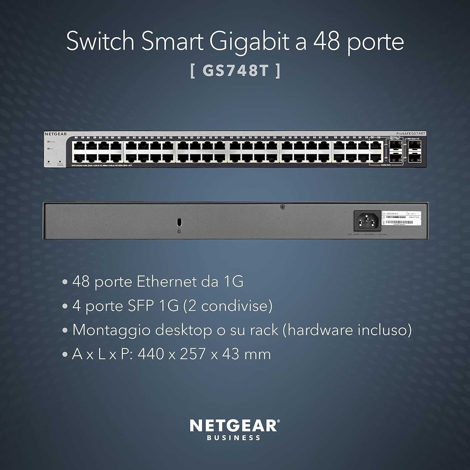 Switch Netgear GS748Tv5, 48 Port 1000Mbps, 4x SFP