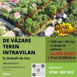 De vânzare teren intravilan în Dobolii de Sus.