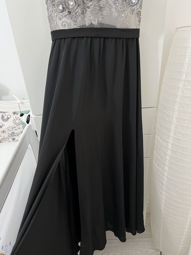 Rochie lunga neagra , crapata