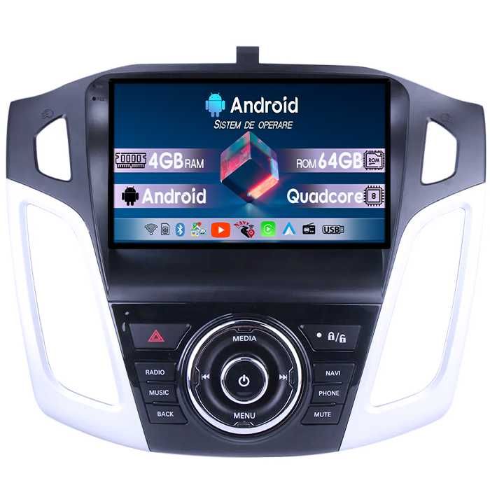 Navigatie Ford Focus 3, 9 Inch, 4GB RAM/64GB ROM, Android 14