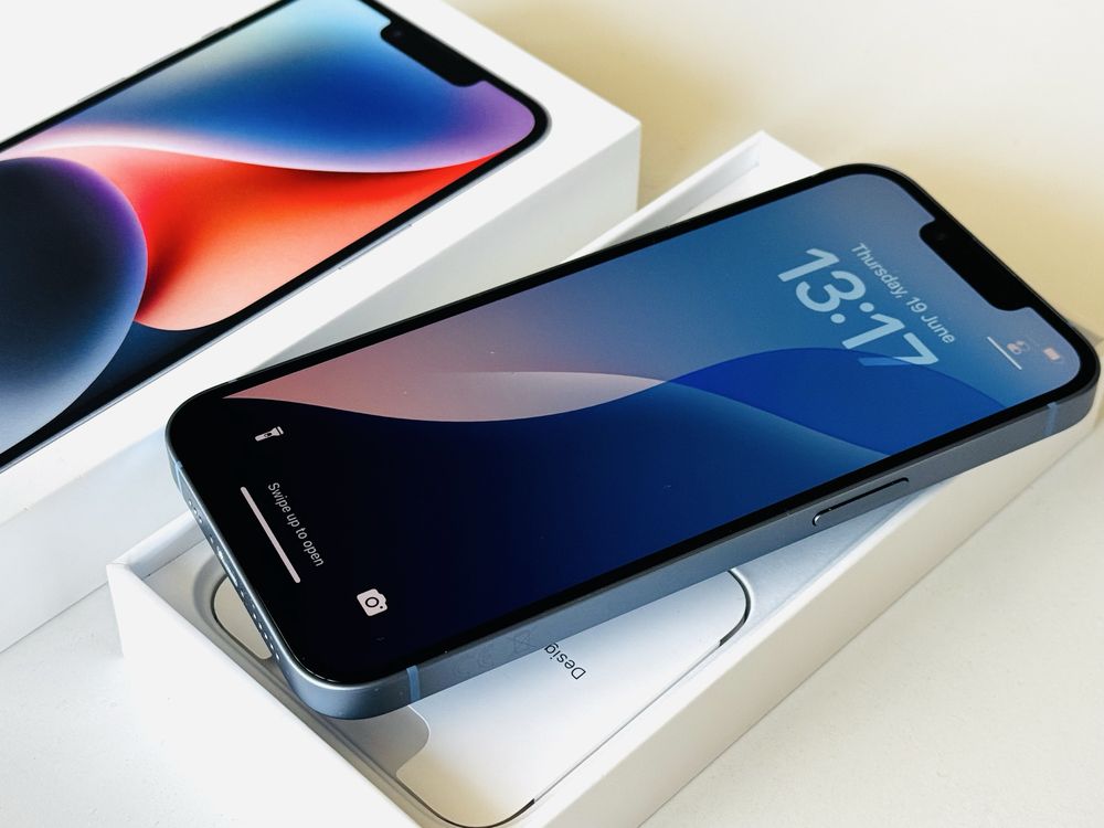 НОВ! Iphone 14 128GB Blue Гаранция 6 месеца