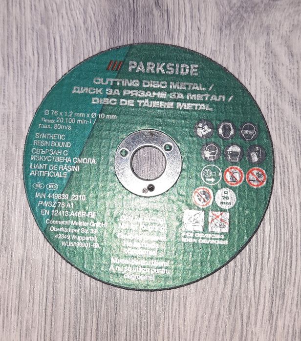 Discuri abrazive debitat parkside 76 mm x 1,2 mm x 10 mm, Nou!