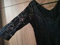 Черна дантелена дамска рокля, размер 52.