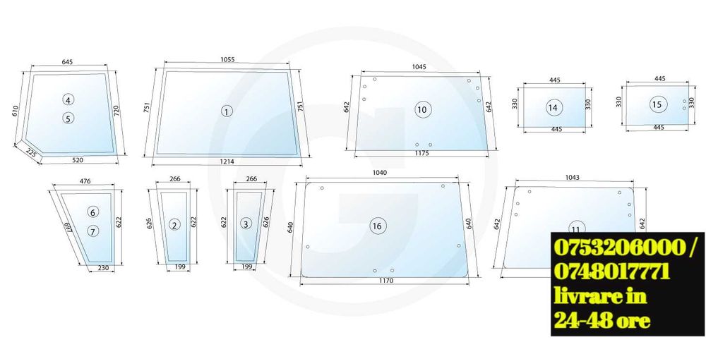 geam tractor John Deere