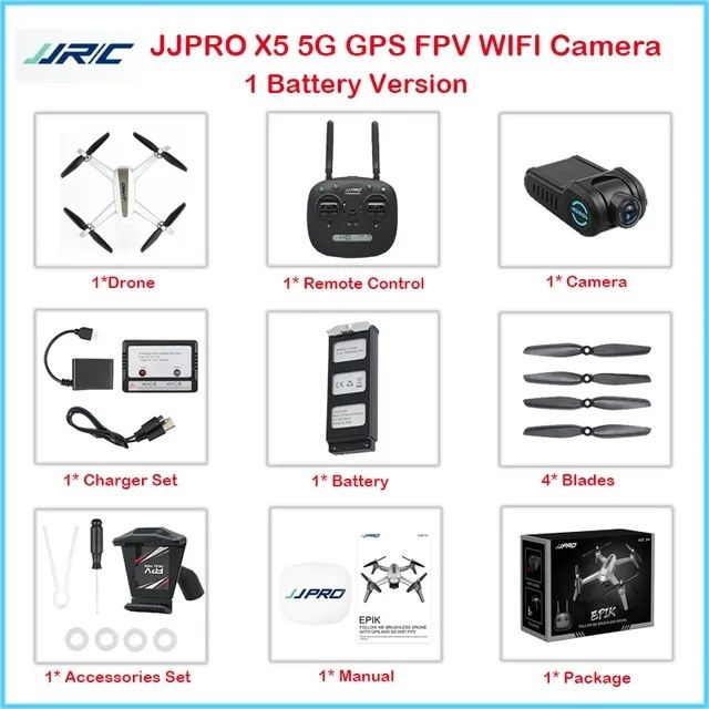 GPS Wi-Fi FPV Дрон JJRC X5 Epic Pro