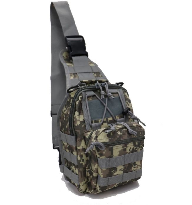 Geantă/Borsetă de piept/spate Army Molle Camuflaj. Buzunare ascunse.