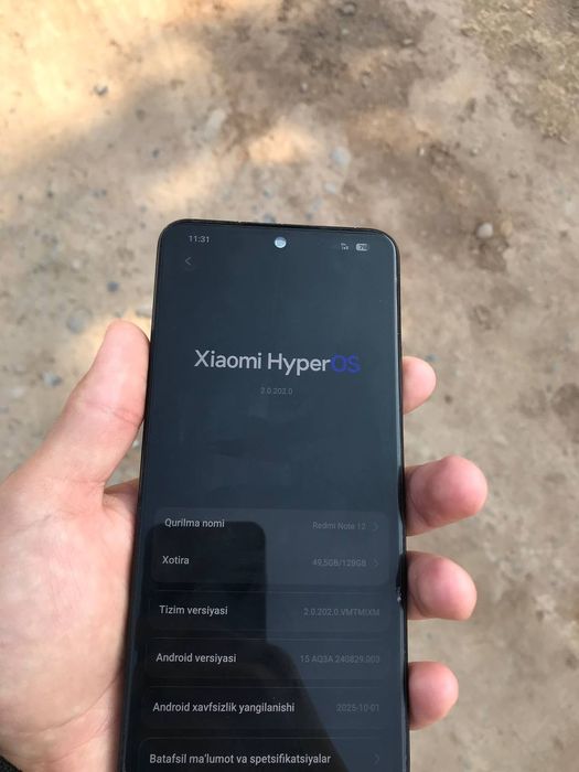 Redmi note 12 xotira/128