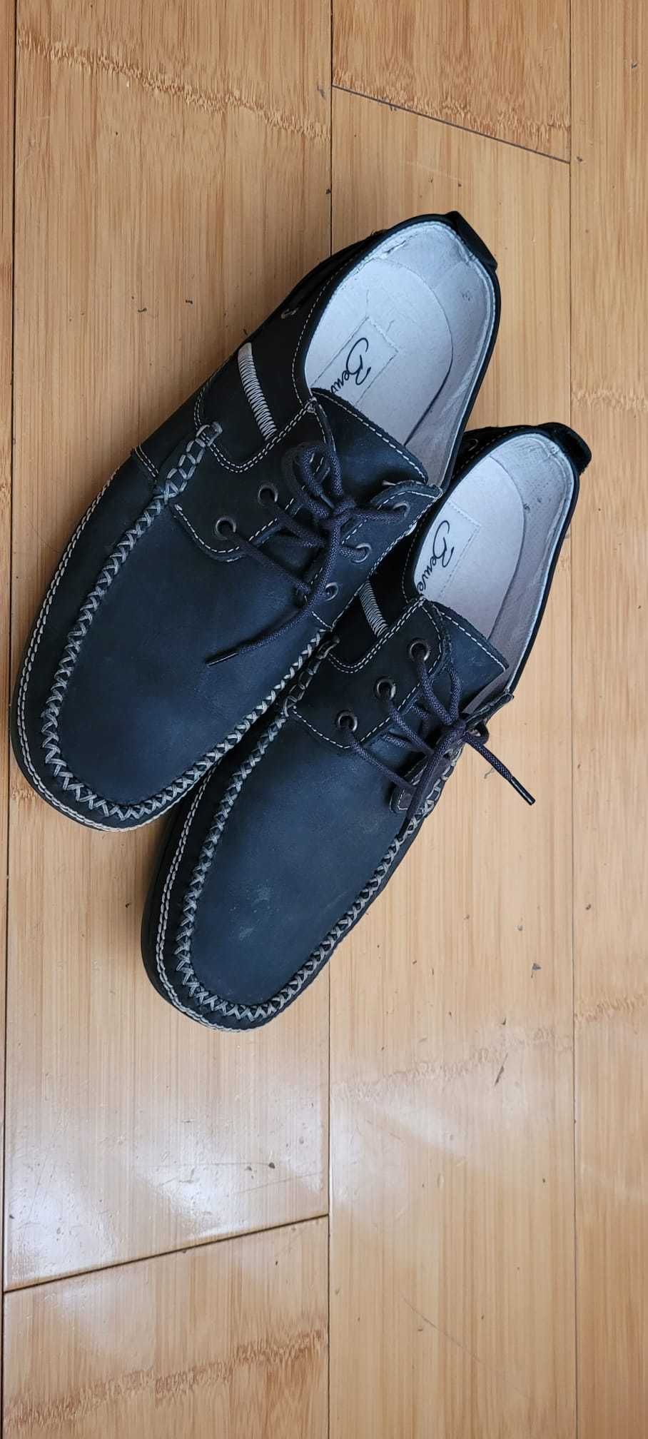 Pantofi bleumarin, piele, mărimea 43