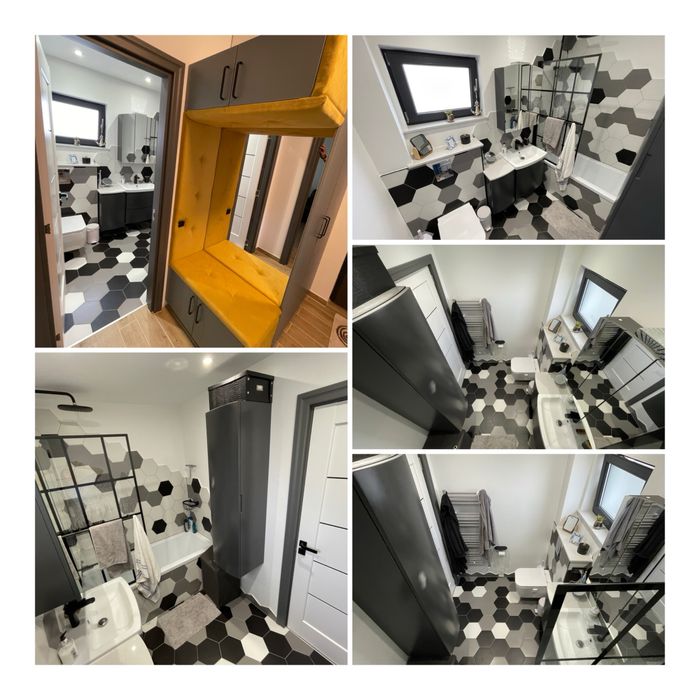 Apartament modern 2 camere Apahida parter bloc nou cu parcare si curte