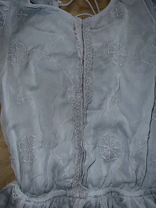 Rochita de vara H&M mini cu broderie si maneci bufante