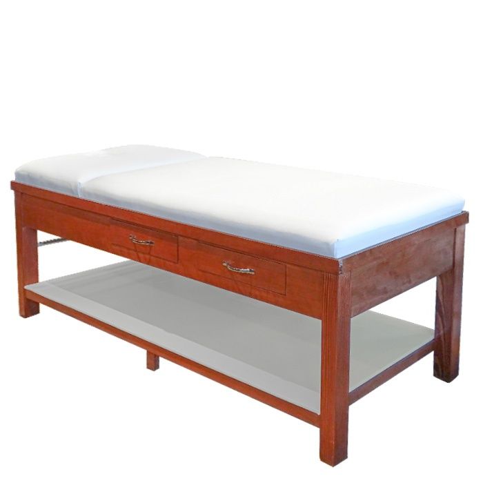 Комбинирано козметично и масажно дървено легло с чекмеджета