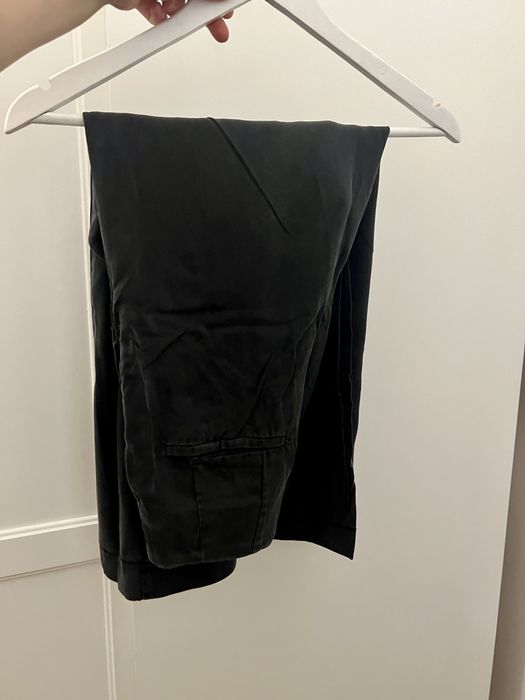 Pantaloni Zara largi evazati lungi XS denim negru nasturi