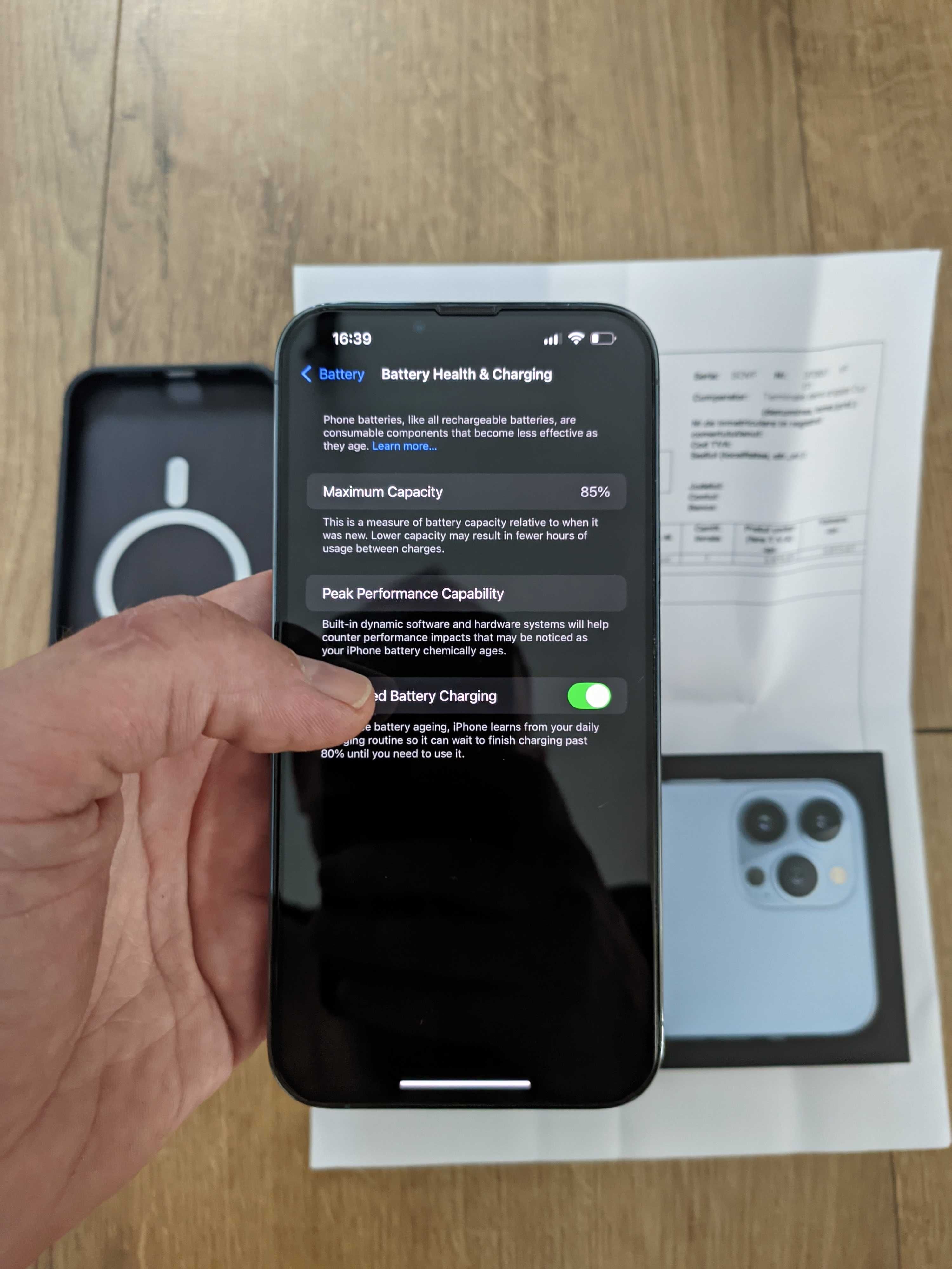 iPhone 13 Pro Max, 256GB, Sierra Blue.