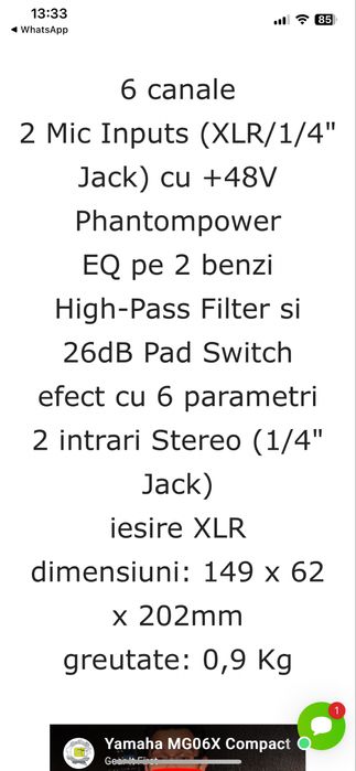 Boxe profesionale JBL PRX  715. 1500 W si mixer YAMAHA