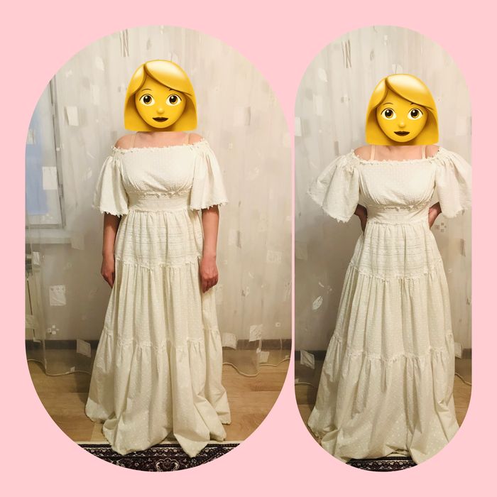 Красивое длинное белое платье