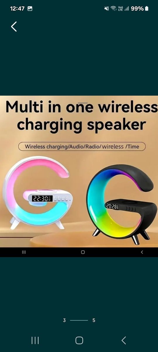 Lampă de masă  ceas difuzor lumini rgb