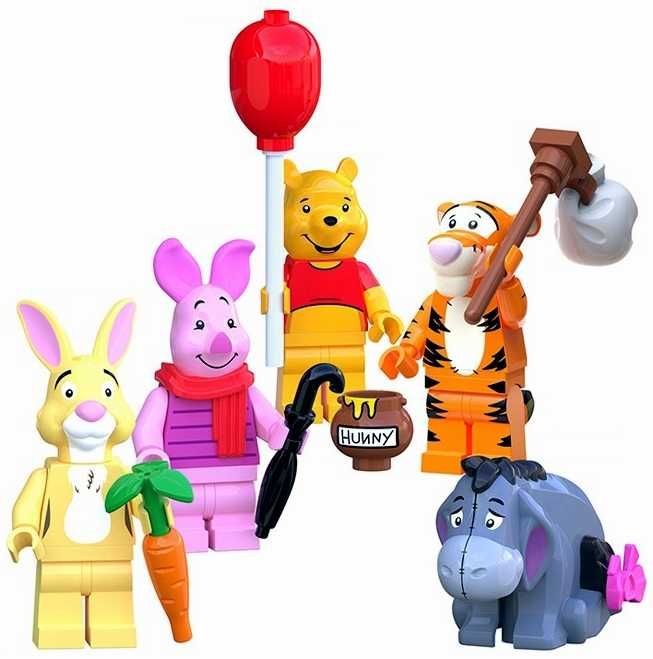 Set 5 Minifigurine tip Lego cu Winnie the Pooh si prietenii sai