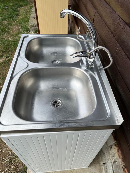 Masa inox , spalatoare inonox cu 2 cuve