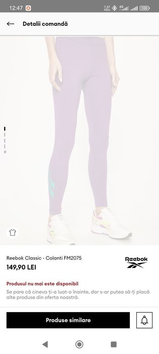 Colanți Fitness sală Reebok noi cu eticheta Damă Originali -S pantalon