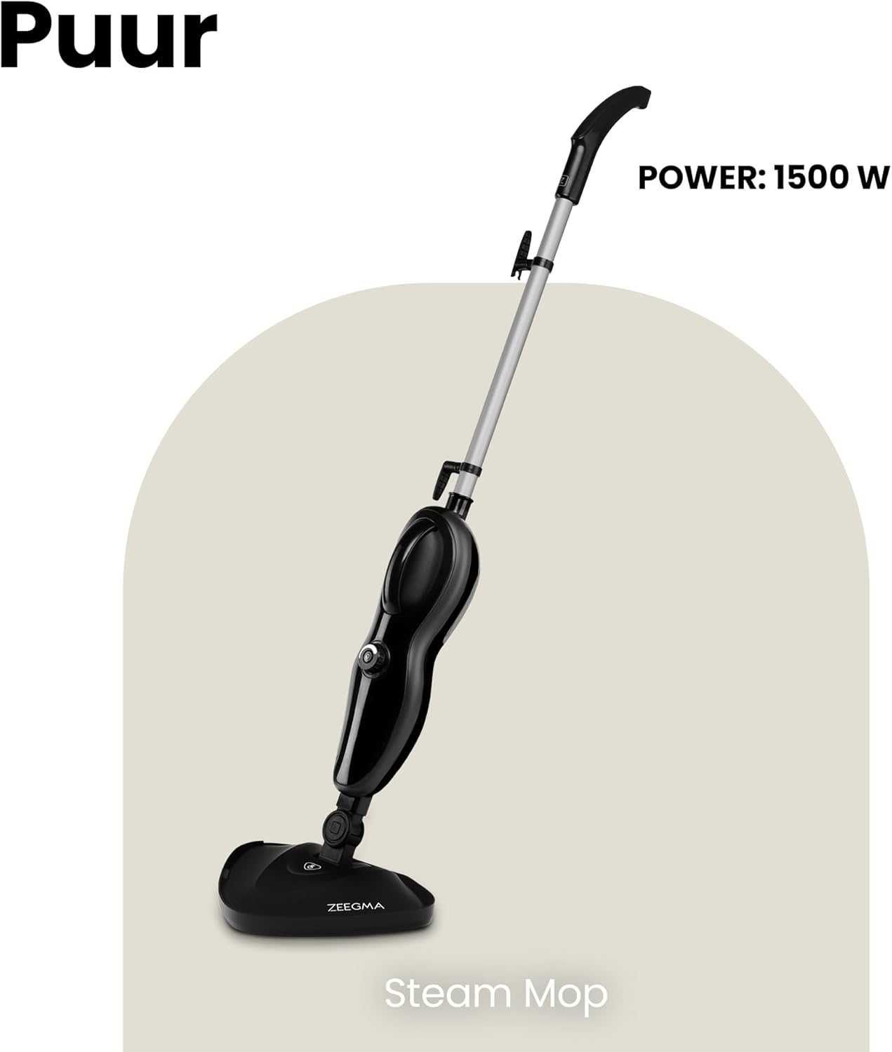 Парочистачка Zeegma PUUR, 1500W, Почистване без химикали, 7 Приставки