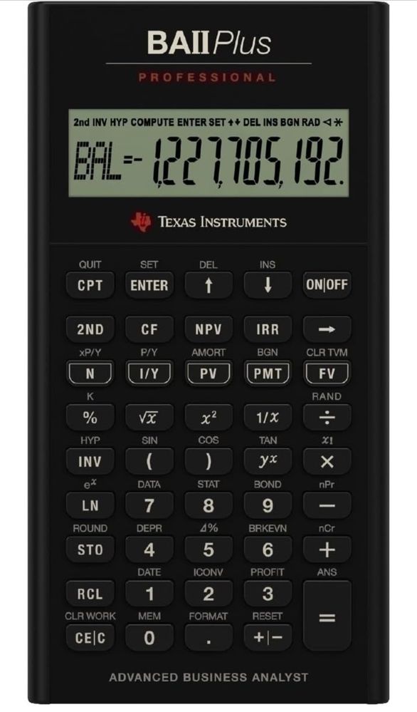 Texas Instruments BA II Plus Professional Financial CFA, FRM
