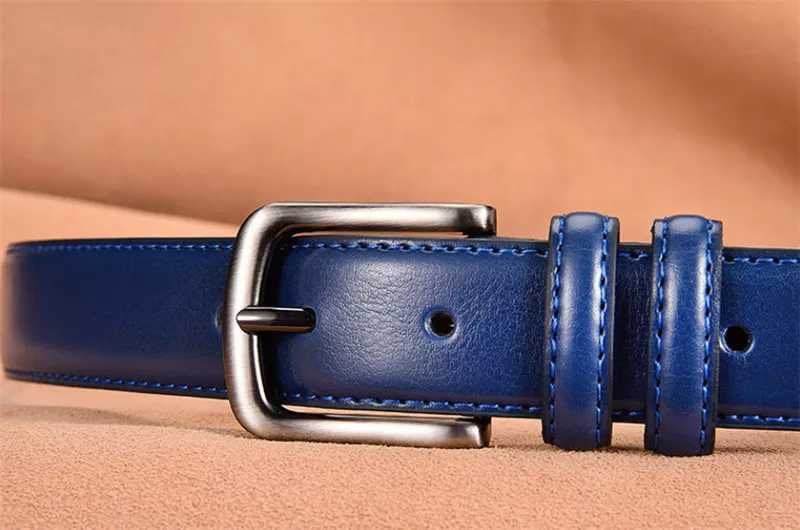 Curea albastra 110cm. Casual Bussiness. Noua in ambalaj!