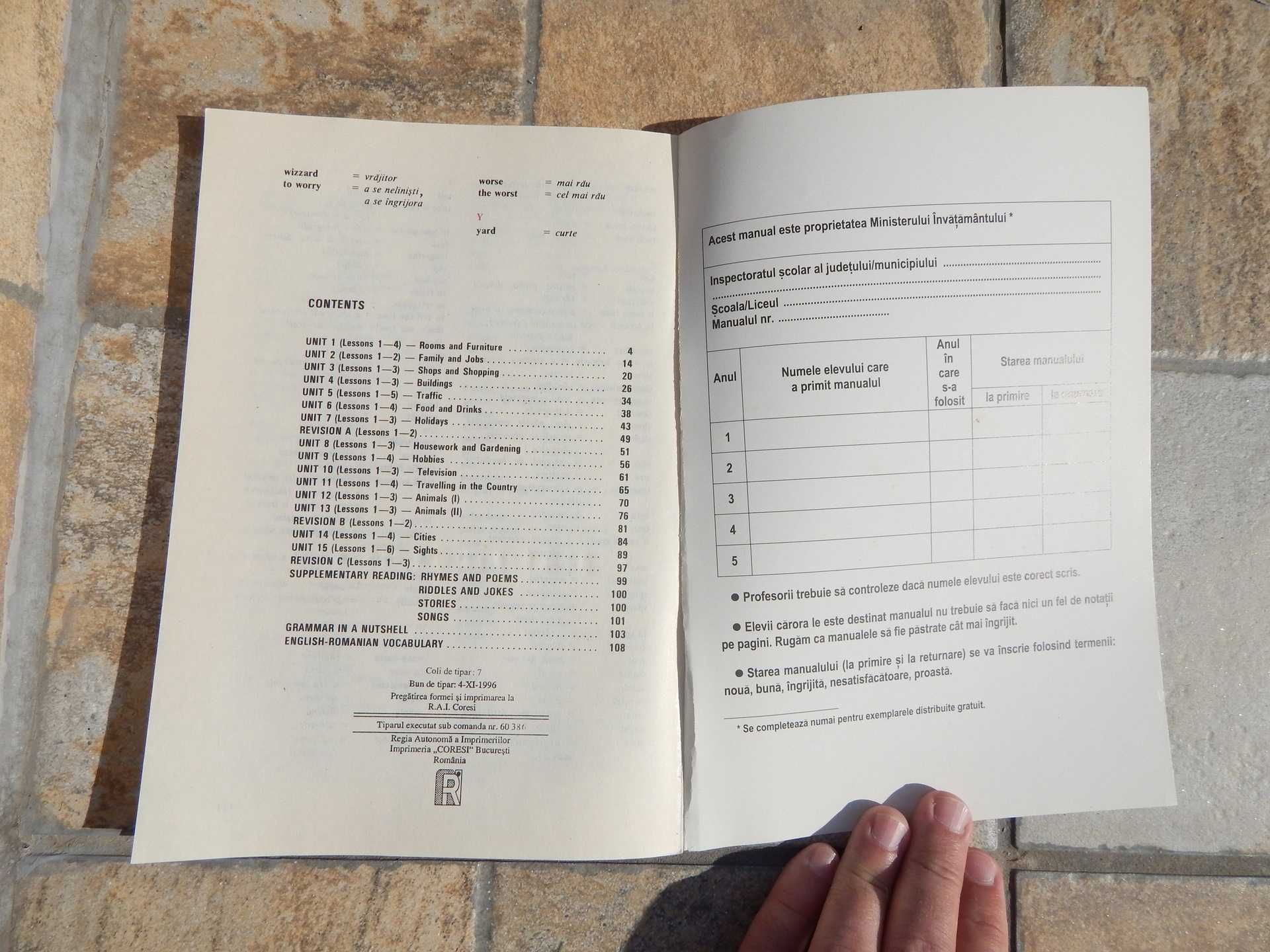 Manual limba engleza clasa IV Ionici Keminger Popovici EDP 1997