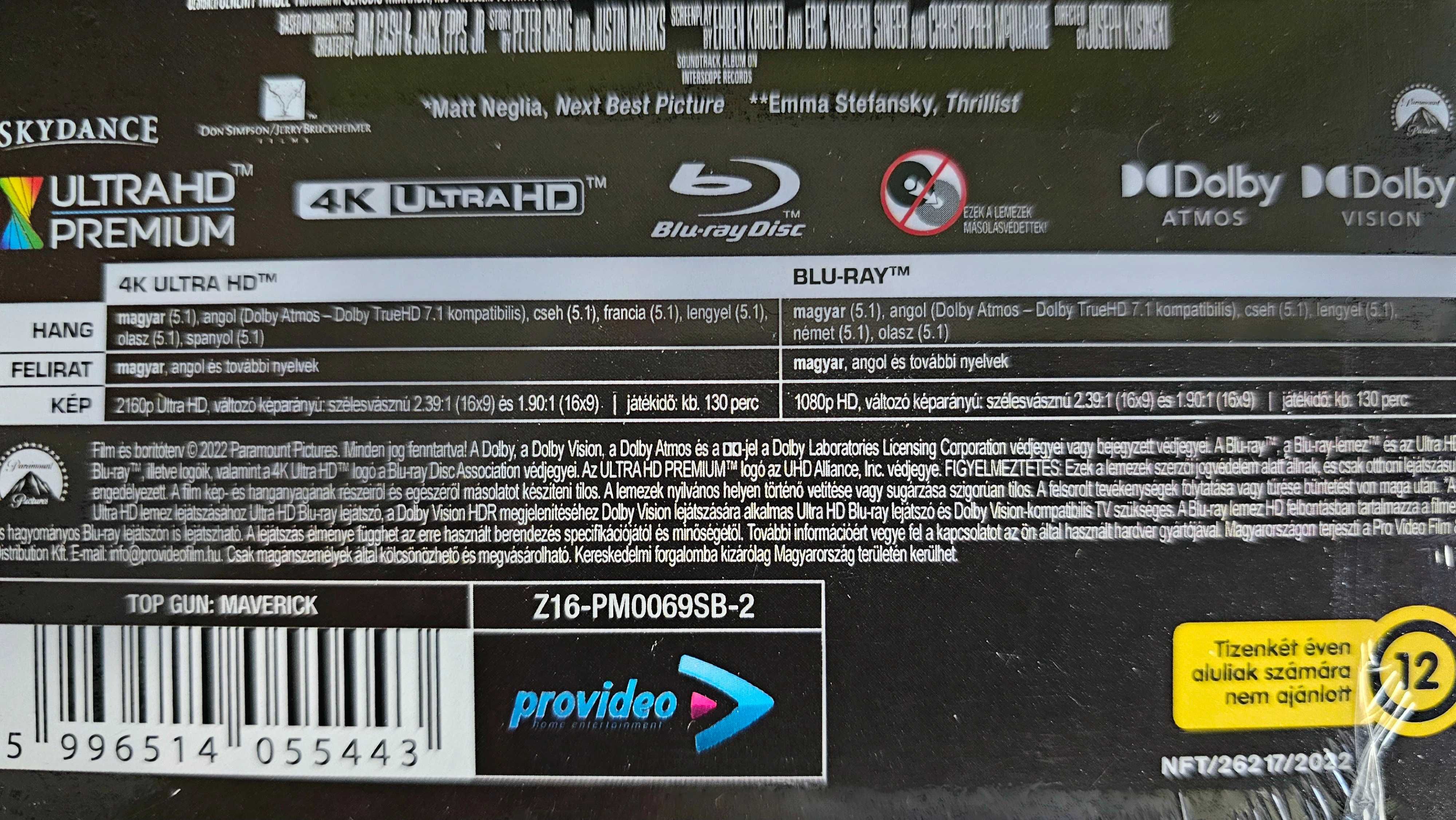 Vand steelbook Top Gun Maverik 4k+BD bluray, sigilat
