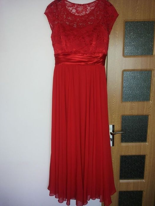 rochie lunga culoare rosie, marime 44-46