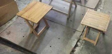 3 бр. детски сгъваеми дървени столчета