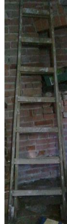 Scara de lemn masiv, dubla, 2x7 trepte, 2,5 m, gradina, zugrav  schimb